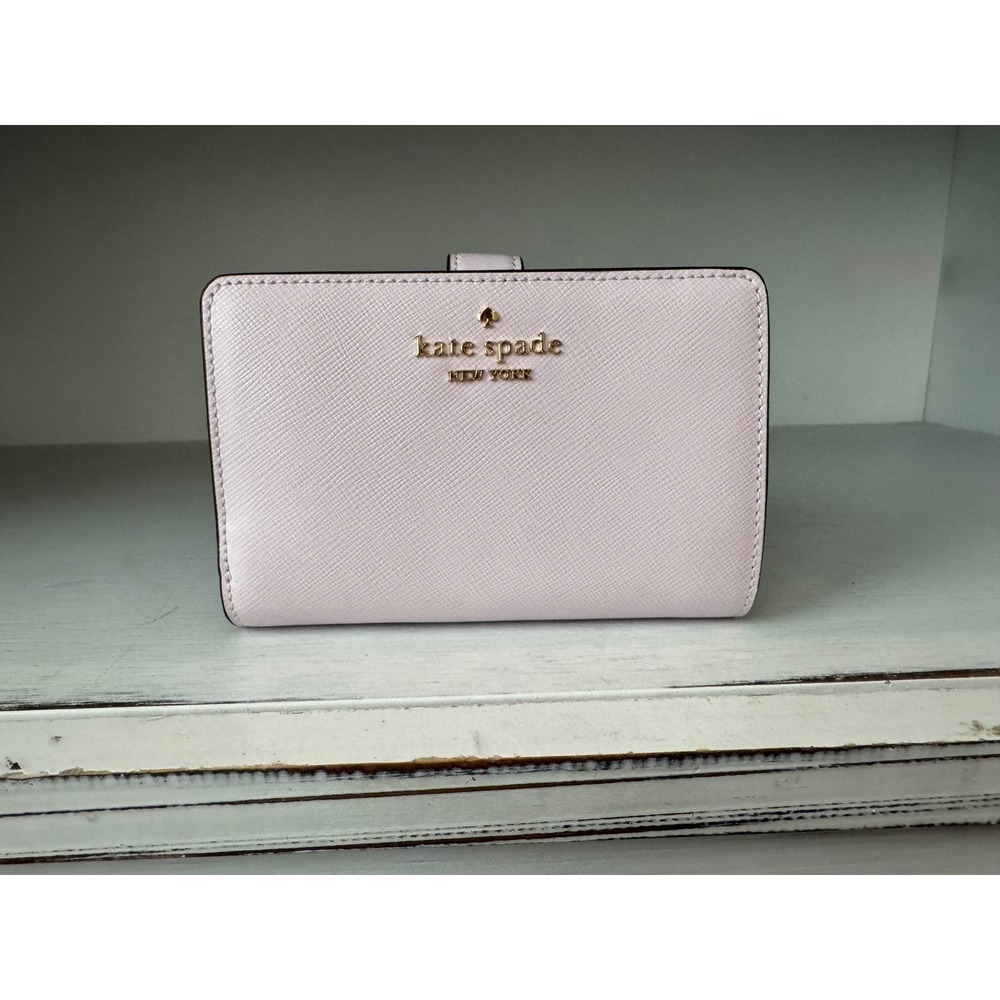 New Kate Spade Madison Bifold Wallet Festive Floral Pale Amethyst